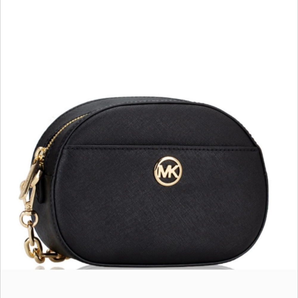 Black Crossbody Bag with Gold Chain - Picture 4 of 7